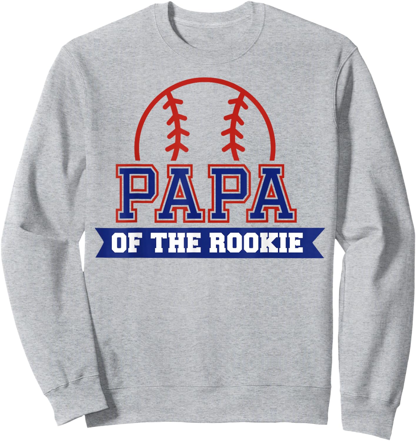 Papa of Rookie 1st Birthday Baseball Theme Matching Party Sweatshirt - Sweatshirt | Ash