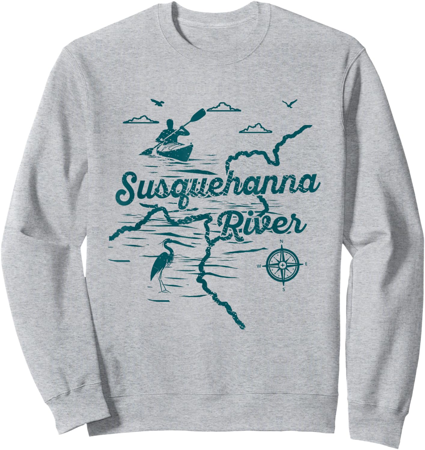 Susquehanna River Nature Lover Kayaking Pennsylvania Kayaker Sweatshirt - Sweatshirt | Ash