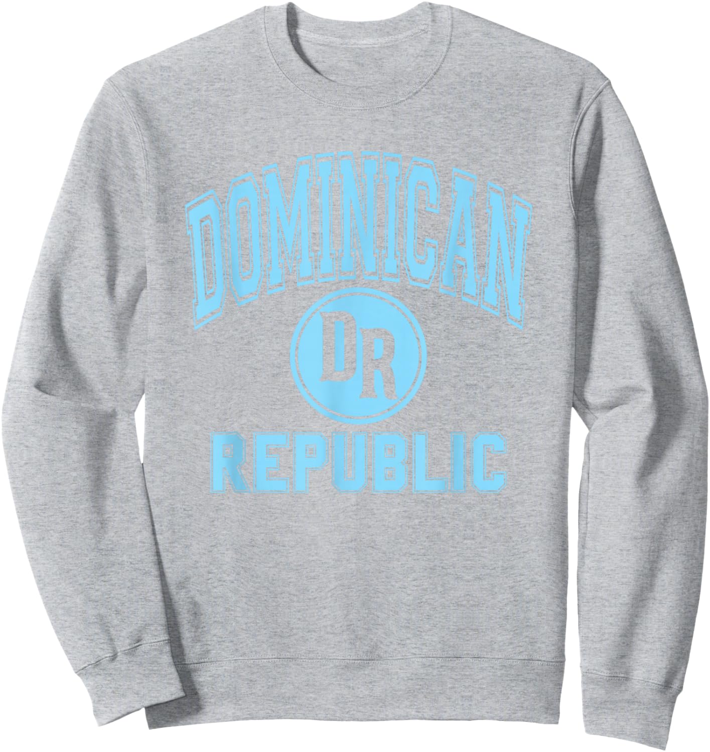 Dominican Republic DR Circle White with Light Blue Print Sweatshirt - Sweatshirt | Ash