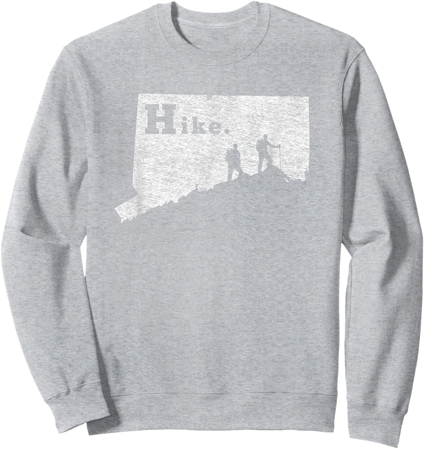 Retro Connecticut Distressed Hiking Sweatshirt - Sweatshirt | Ash