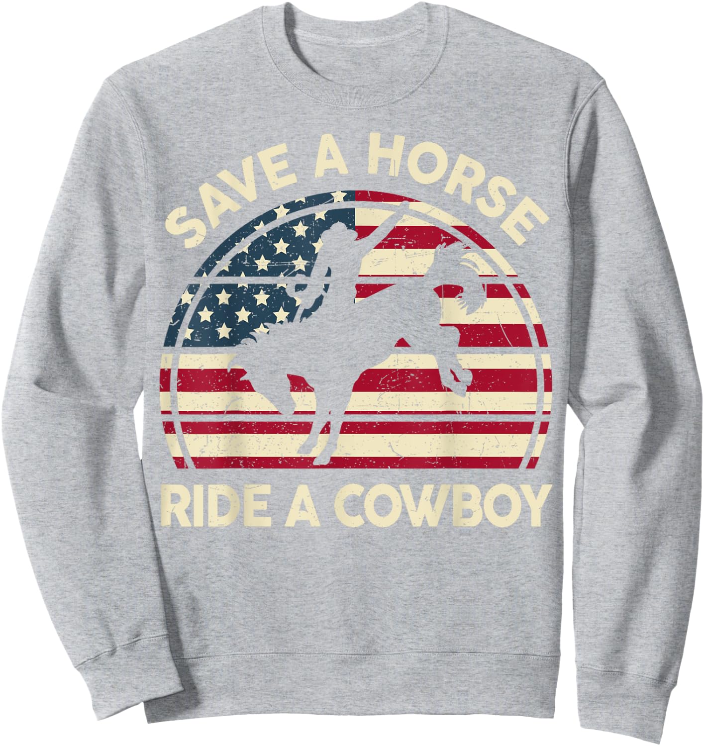 Horse Racing Shirt Save A Horse Ride A Cowboy Horse Lover Sweatshirt - Sweatshirt | Ash