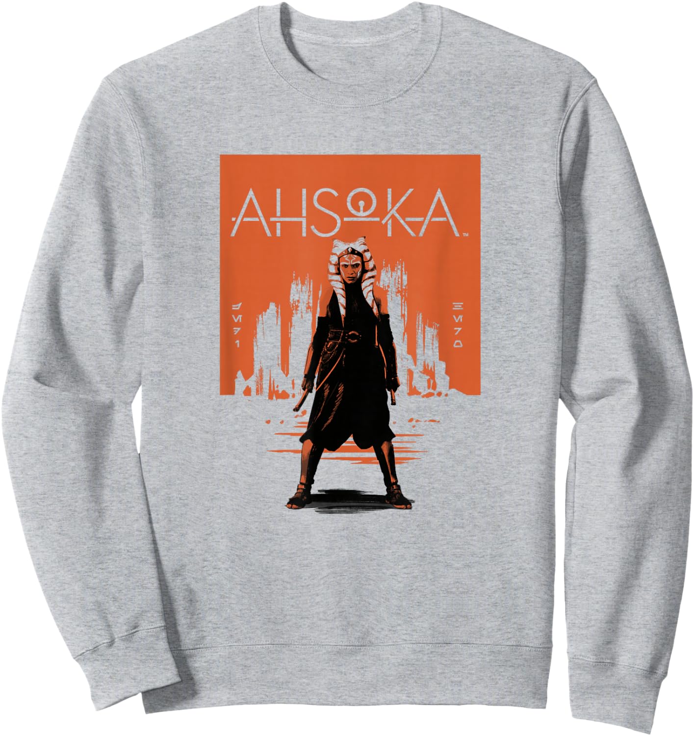 Star Wars: Ahsoka Full Body City Stencil Portrait Sweatshirt - Sweatshirt | Ash
