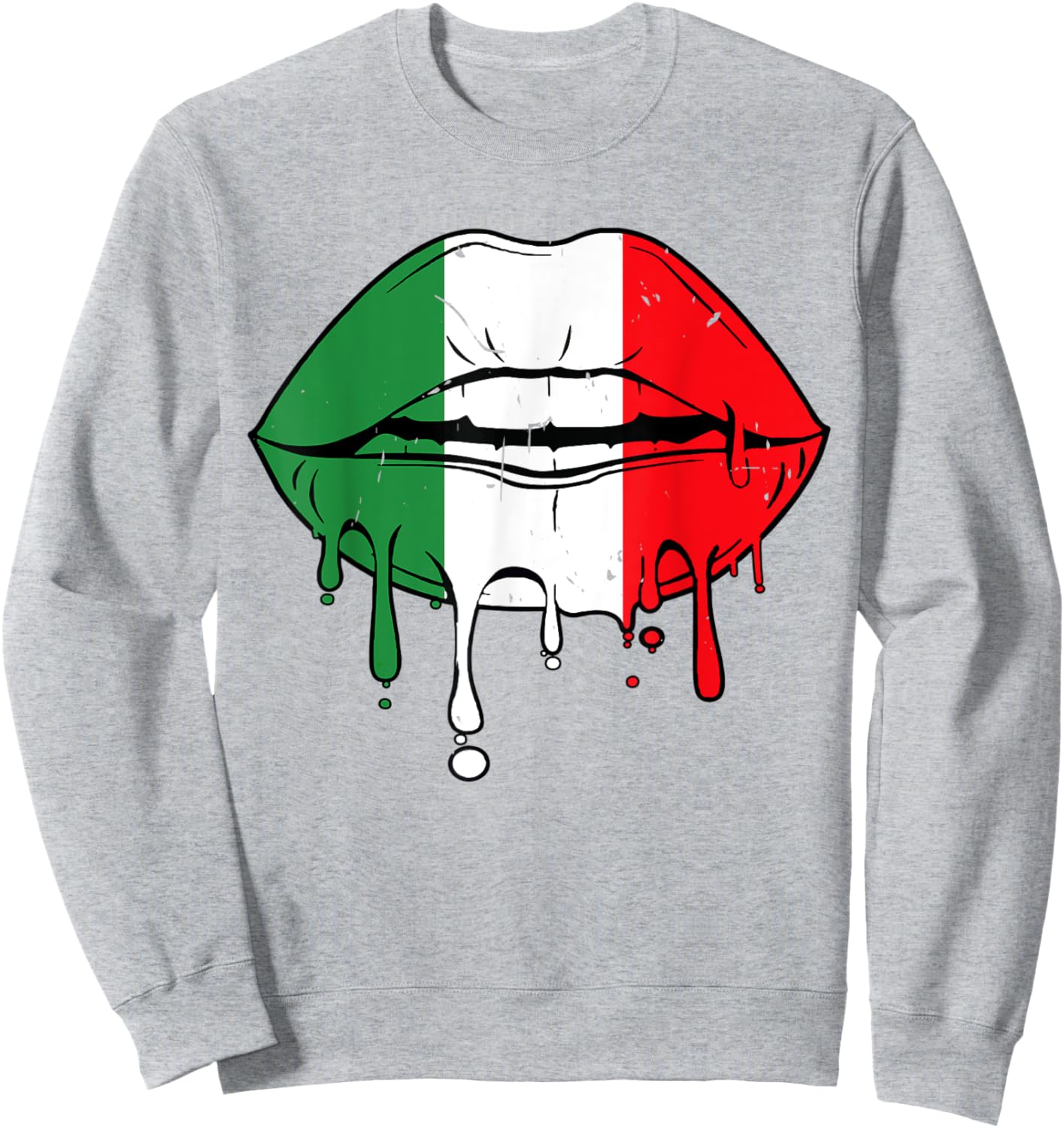 Cinco De Mayo Outfit Women Men Sexy Lip Mexican Flag Funny Sweatshirt - Sweatshirt | Ash