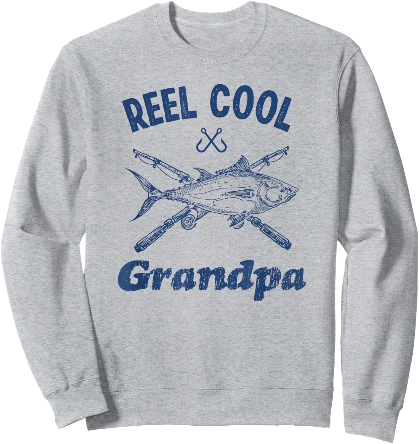 Reel Cool Grandpa Fishing Vintage Sweatshirt - Sweatshirt | Ash