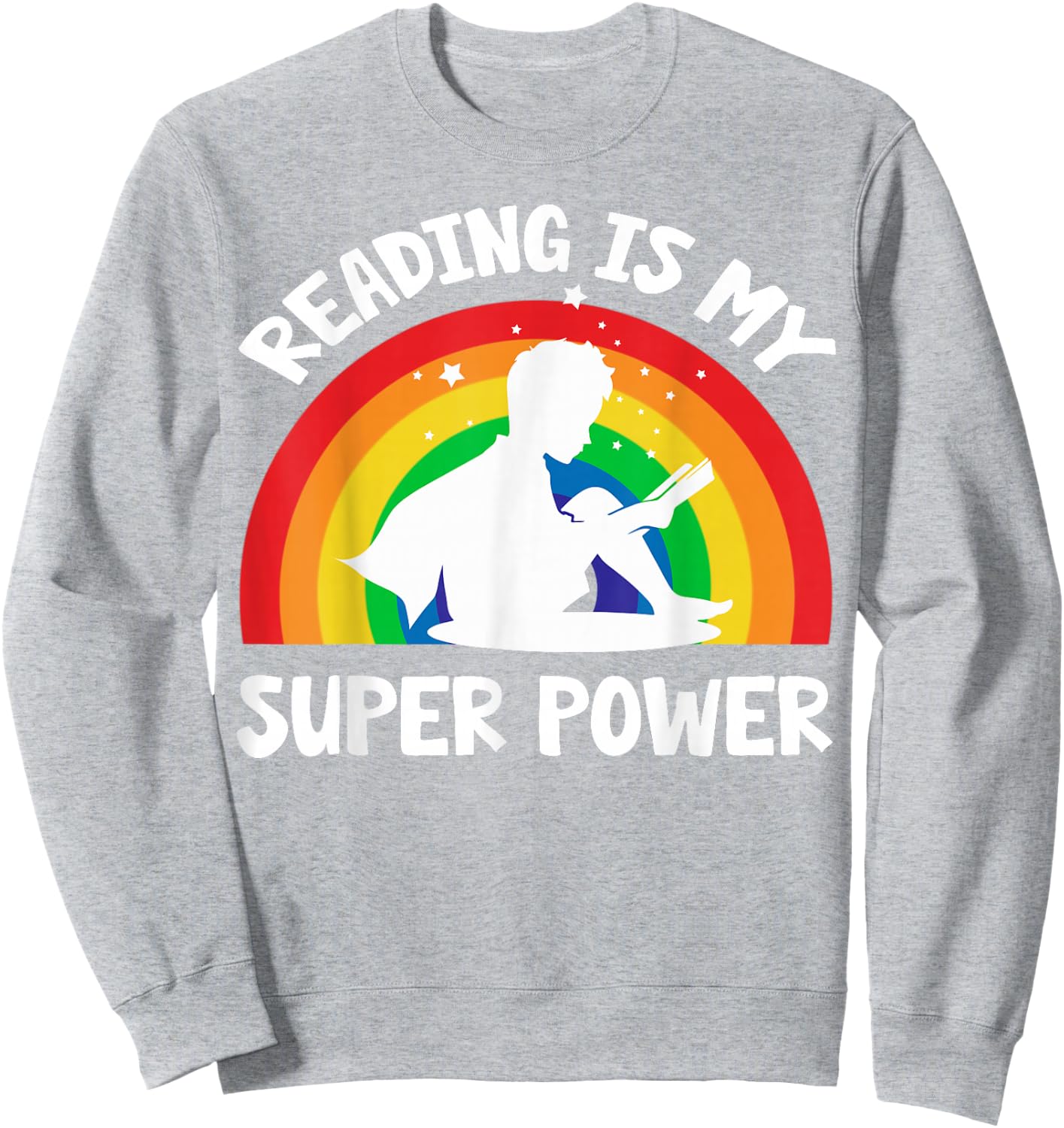 Reading Is My Superpower Book-Shirt Kids Boy Toddler Teacher Sweatshirt - Sweatshirt | Ash