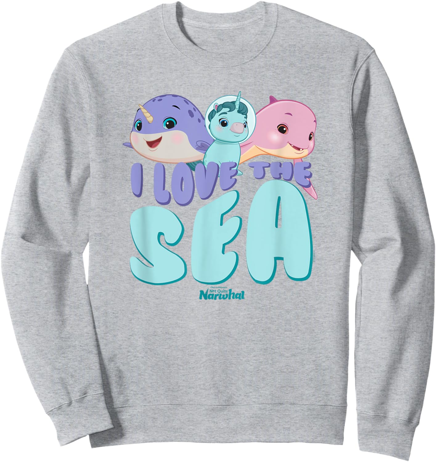 DreamWorks Not Quite Narwhal I Love the Sea Sweatshirt - Sweatshirt | Ash