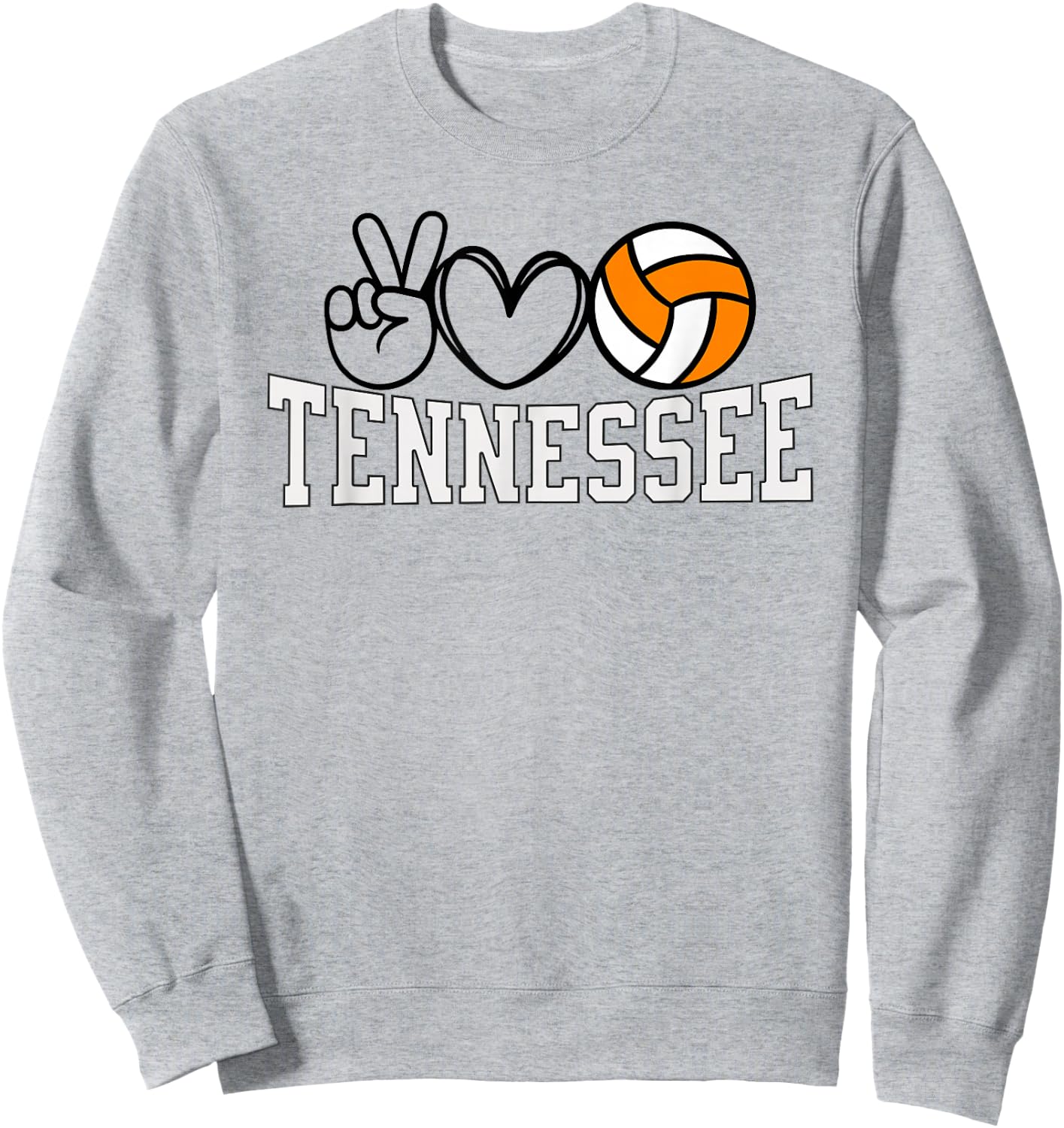 Tennessee Volunteer State Volleyball | Peace Love Volleyball Sweatshirt - Sweatshirt | Ash