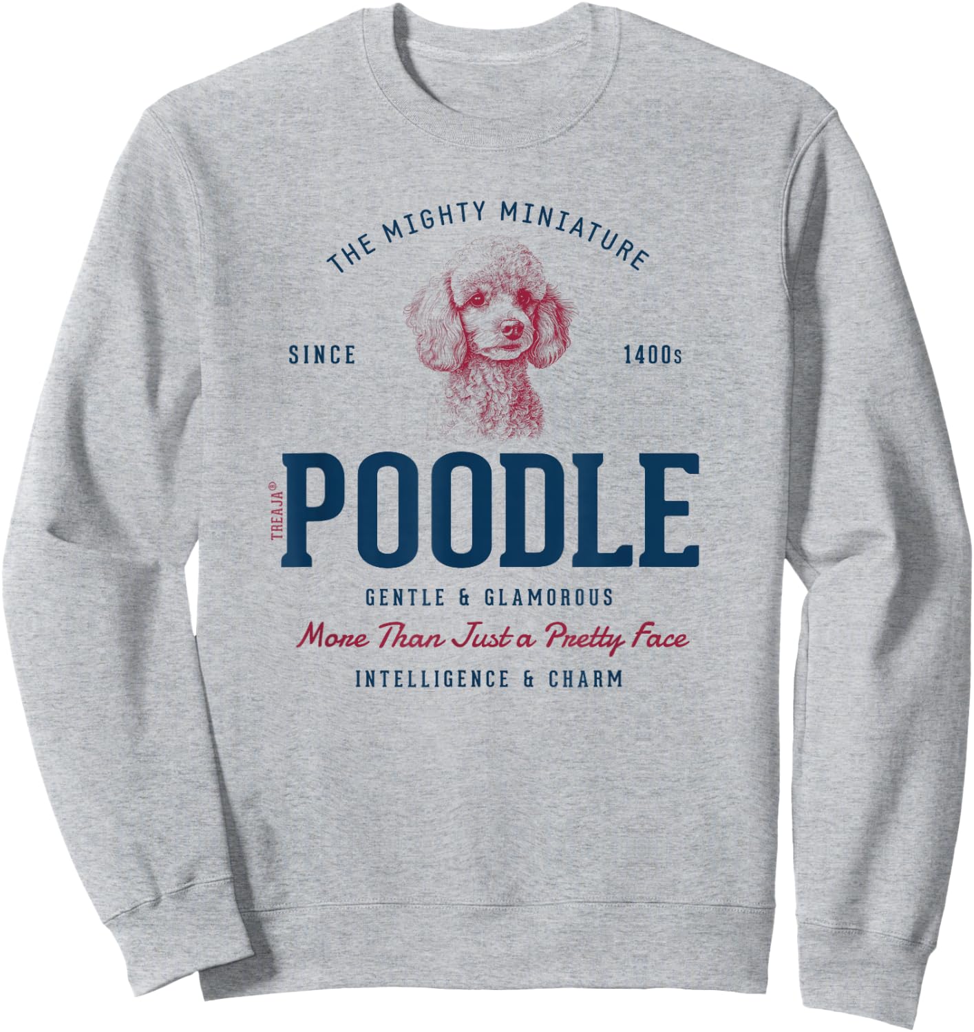 Retro Styled Vintage Miniature Poodle Sweatshirt - Sweatshirt | Ash