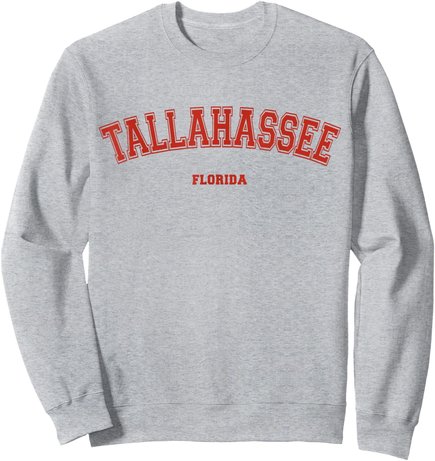 Tallahassee Florida FL Red Letter Graphic on Tallahassee Sweatshirt - Sweatshirt | Ash