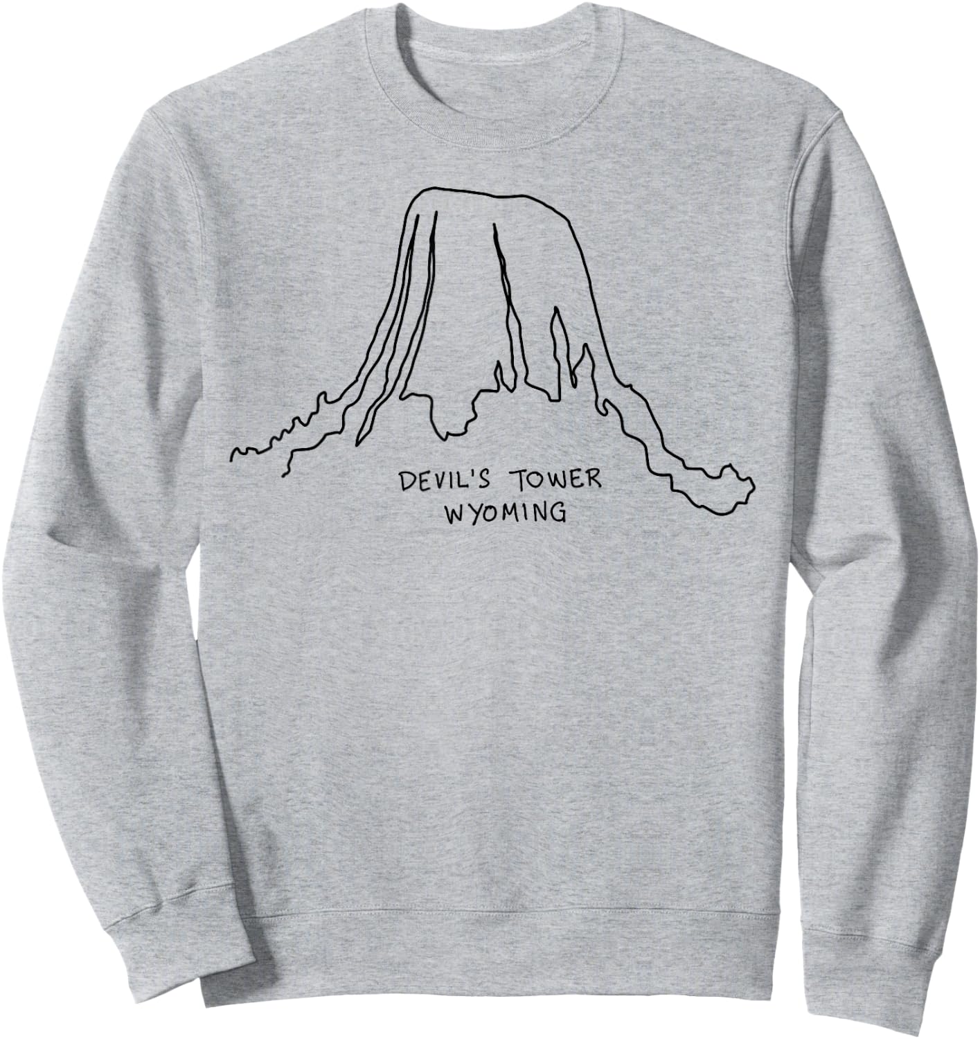 Devil's Tower Wyoming Cowboy State National Park Buffalo Sweatshirt - Sweatshirt | Ash
