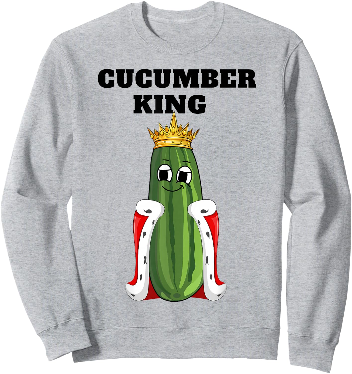 Cucumber King | Boys Cucumber Lover Design | Cucumber Sweatshirt - Sweatshirt | Ash