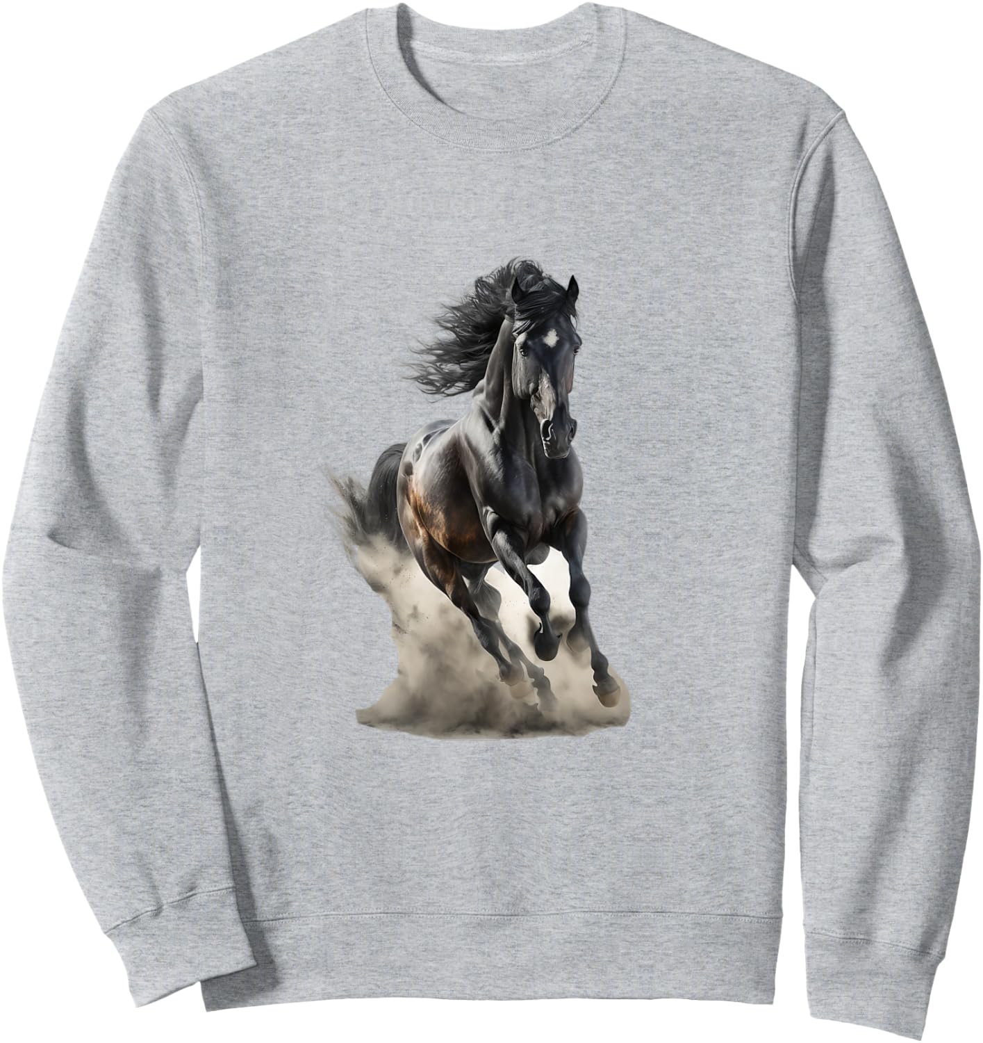 Beautiful Horse Graphic Horse Art Print for Girls Sweatshirt - Sweatshirt | Ash