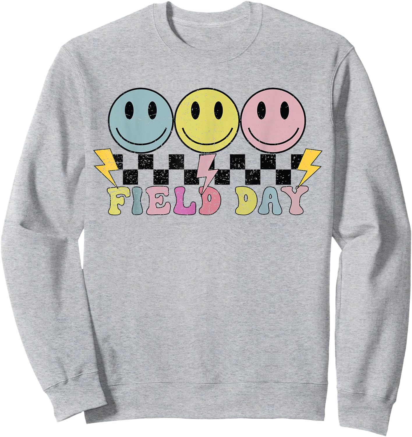 Hippie Retro Field Day Design for Kids, Teachers Field Day Sweatshirt - Sweatshirt | Ash