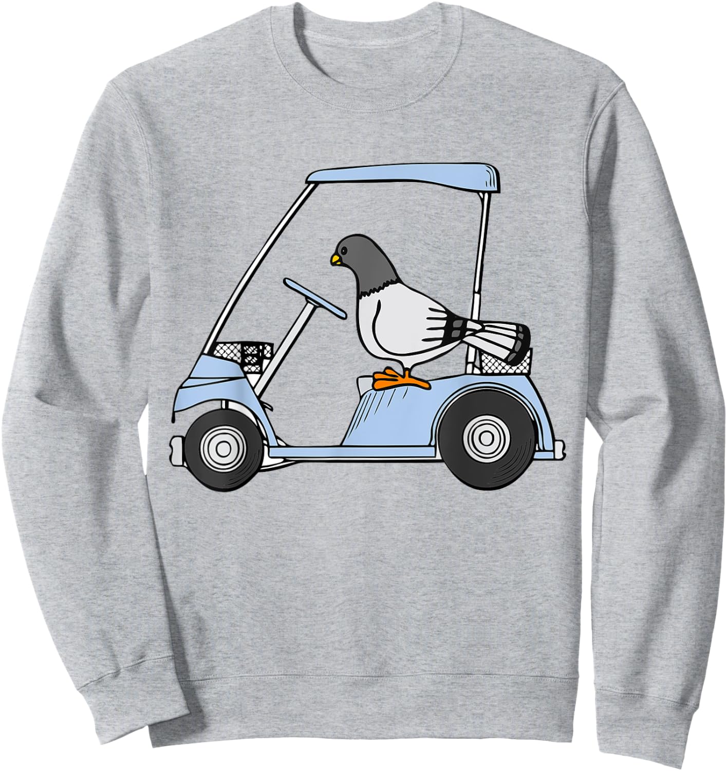 Golf Cart Shirt Cute Golf Cart with Bird for Kids Sweatshirt - Sweatshirt | Ash