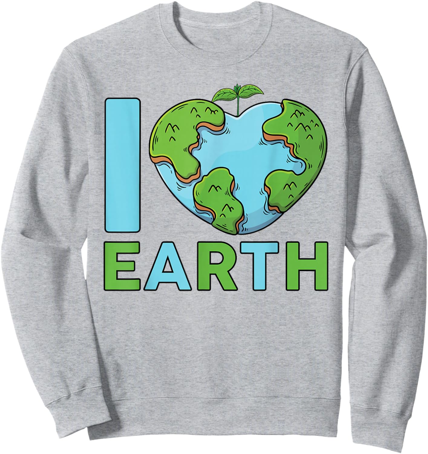 Earth Day 2023 - I'm Love Earth Heart Kids Toddler Boys Sweatshirt - Sweatshirt | Ash