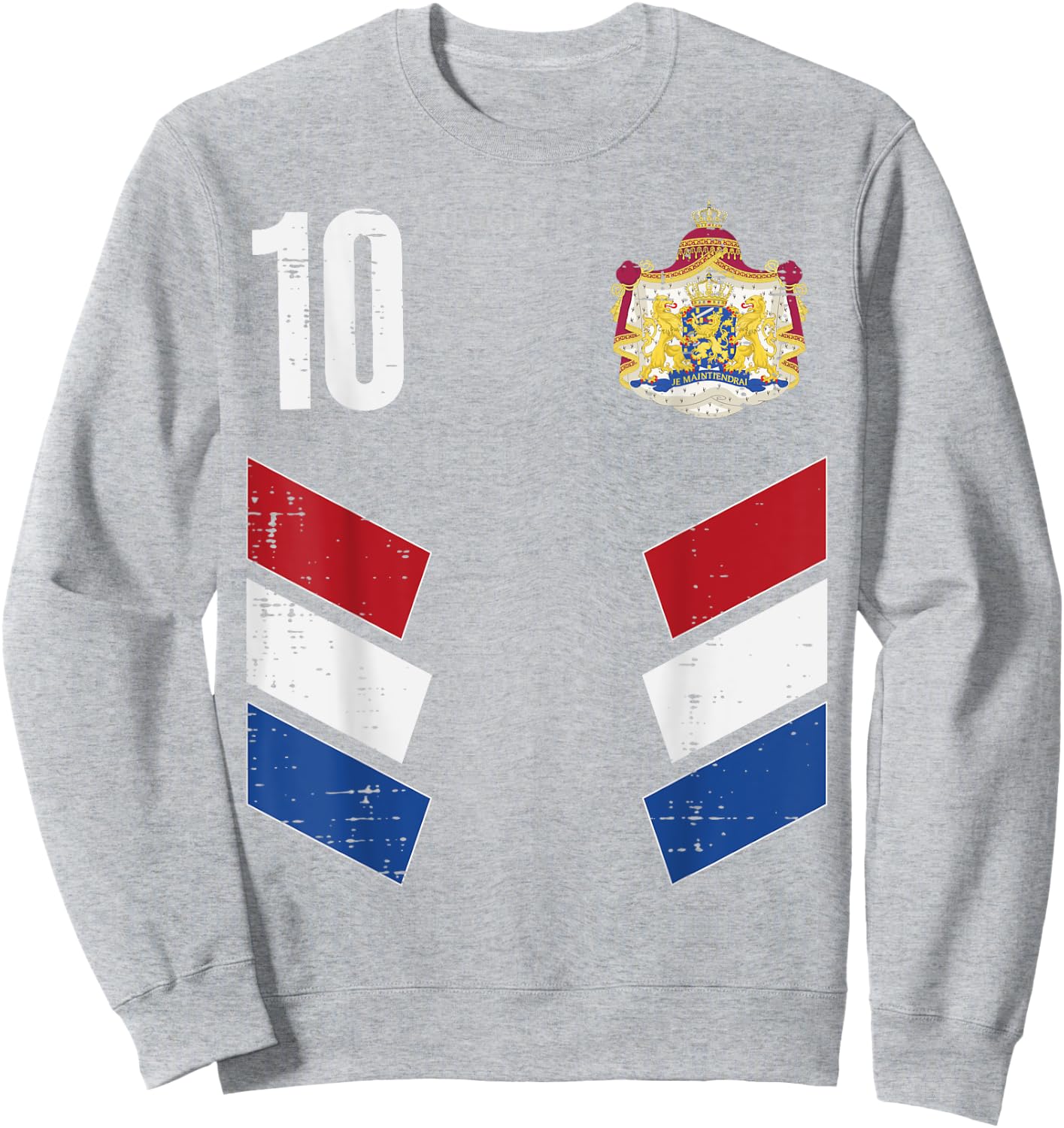 Netherlands Flag Number 10 Soccer Fan Men Women Kids Boys Sweatshirt - Sweatshirt | Ash