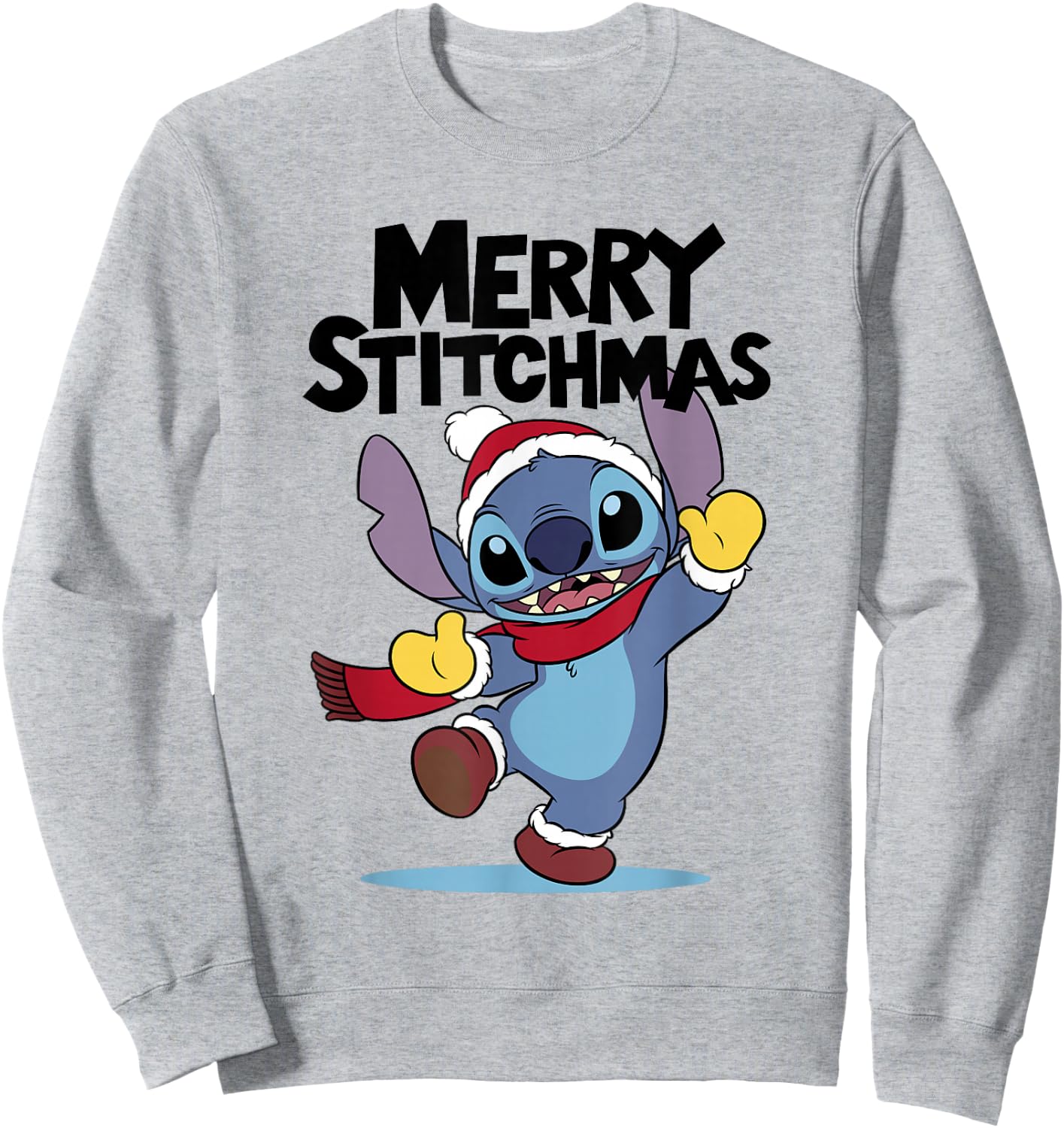 Disney Lilo & Stitch Christmas Merry Stitchmas Playful Shot Sweatshirt - Sweatshirt | Ash