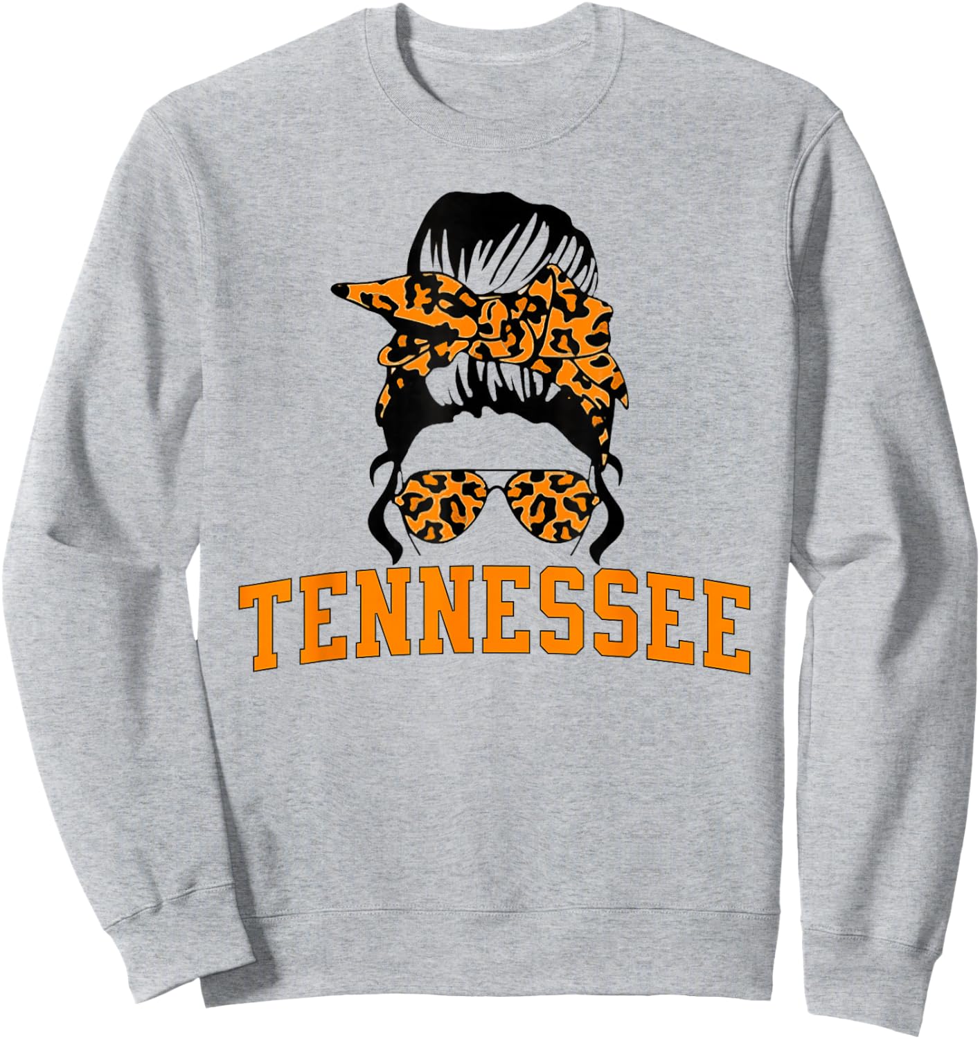 Tennessee State Women's Kids TN Orange Fan Messy Bun Hair Sweatshirt - Sweatshirt | Ash