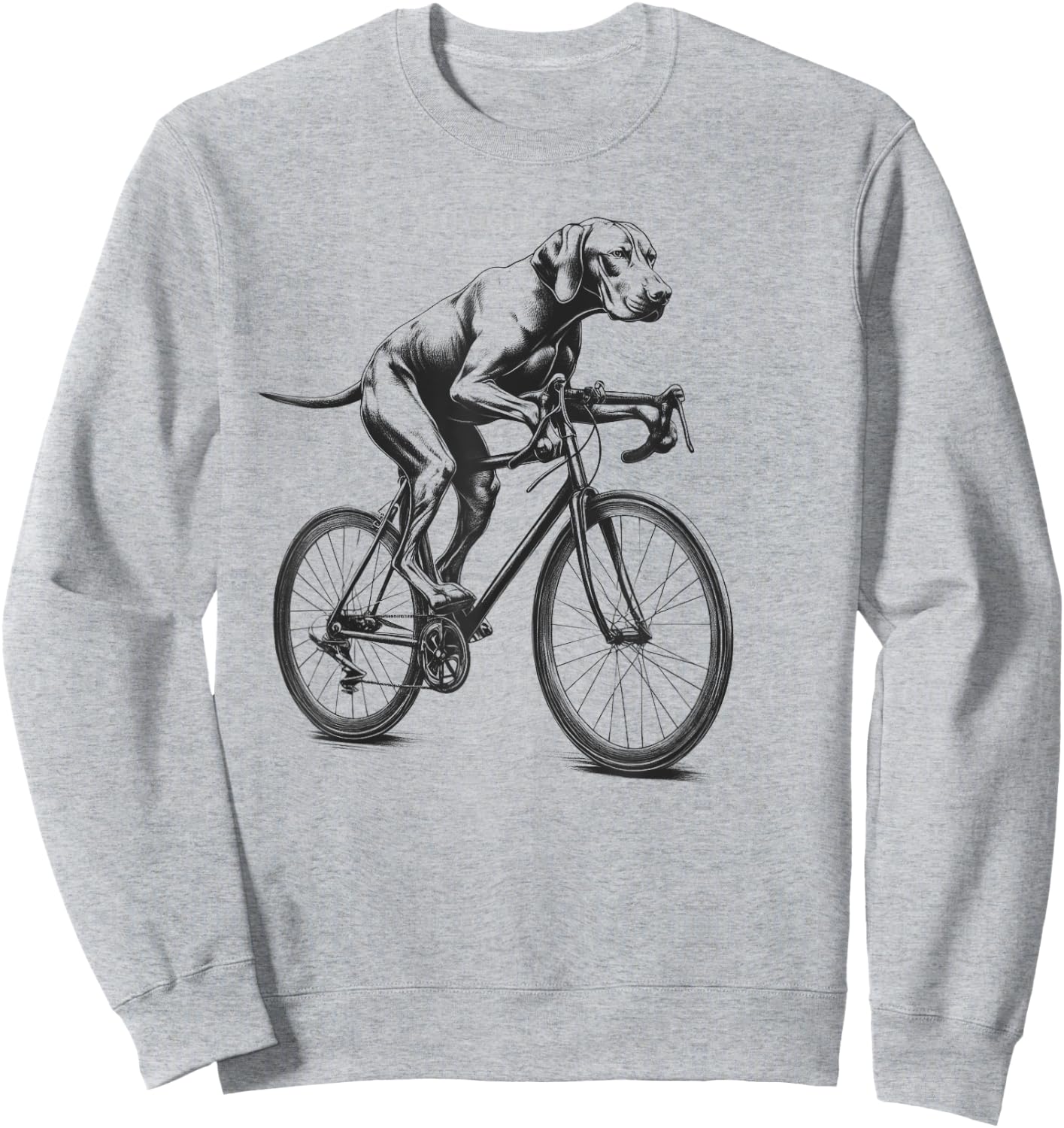 Vizsla Dog Riding a Bike Bicycle Biker Cycling Women Kids Sweatshirt - Sweatshirt | Ash