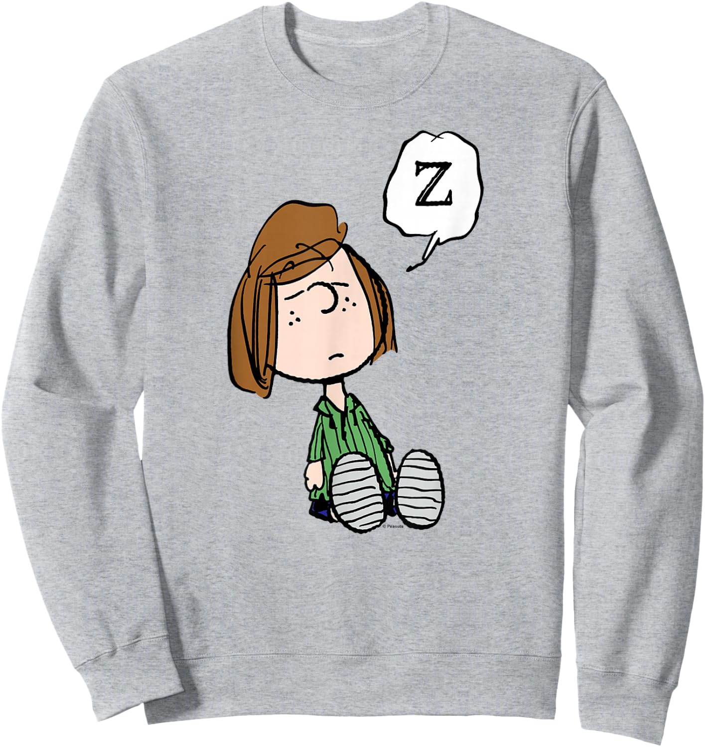 Peanuts Peppermint Patty Doze Blue Cartoon - -Adults, Boys - Short Sleeve, Classic Fit, Small Sweatshirt - Sweatshirt | Ash