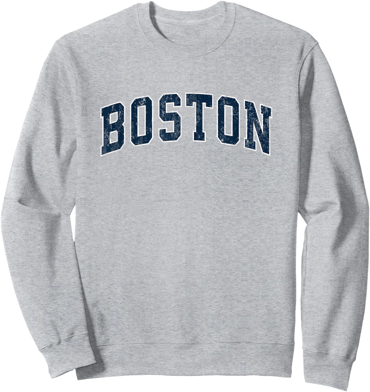 Boston Massachusetts MA Vintage Sports Design Navy Design Sweatshirt - Sweatshirt | Ash