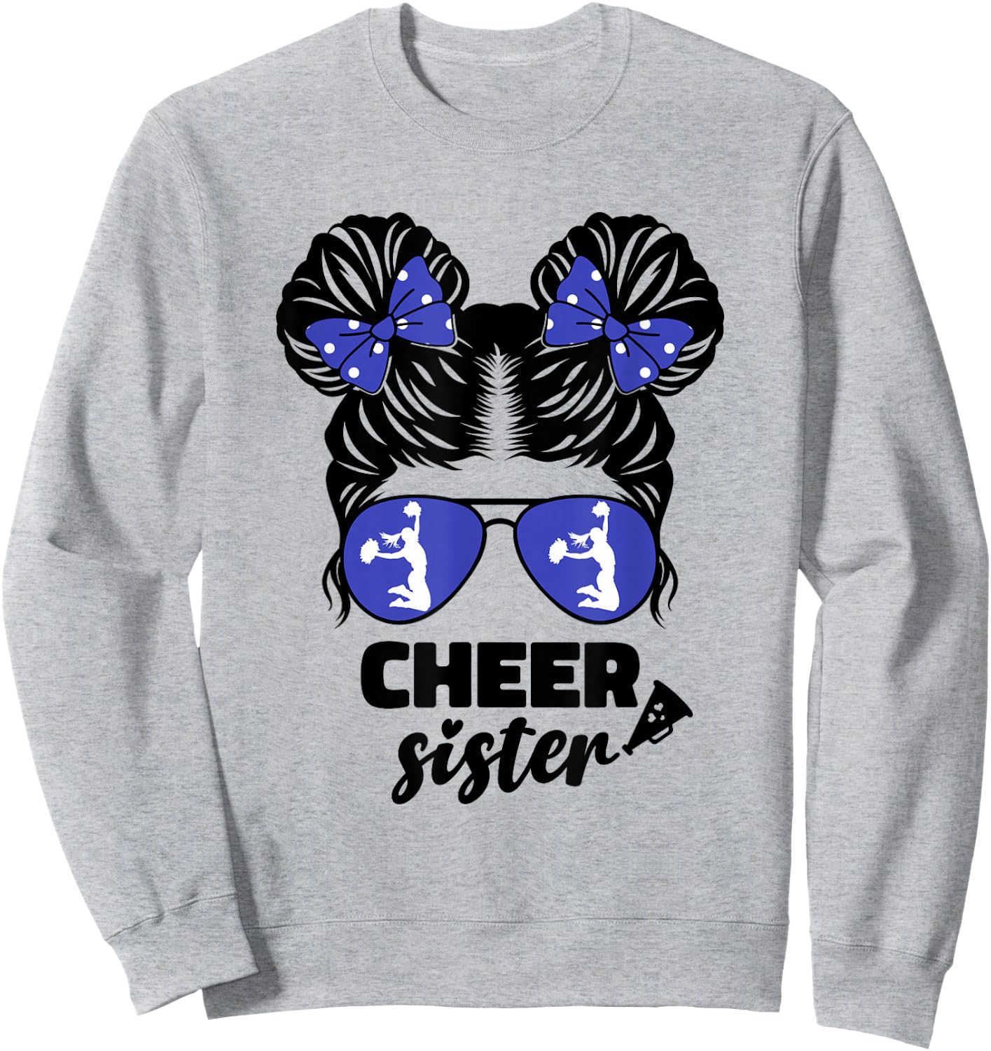 Cheer Sister for Baby Girl Girls Cheerleader Sister Sis Cute Sweatshirt - Sweatshirt | Ash