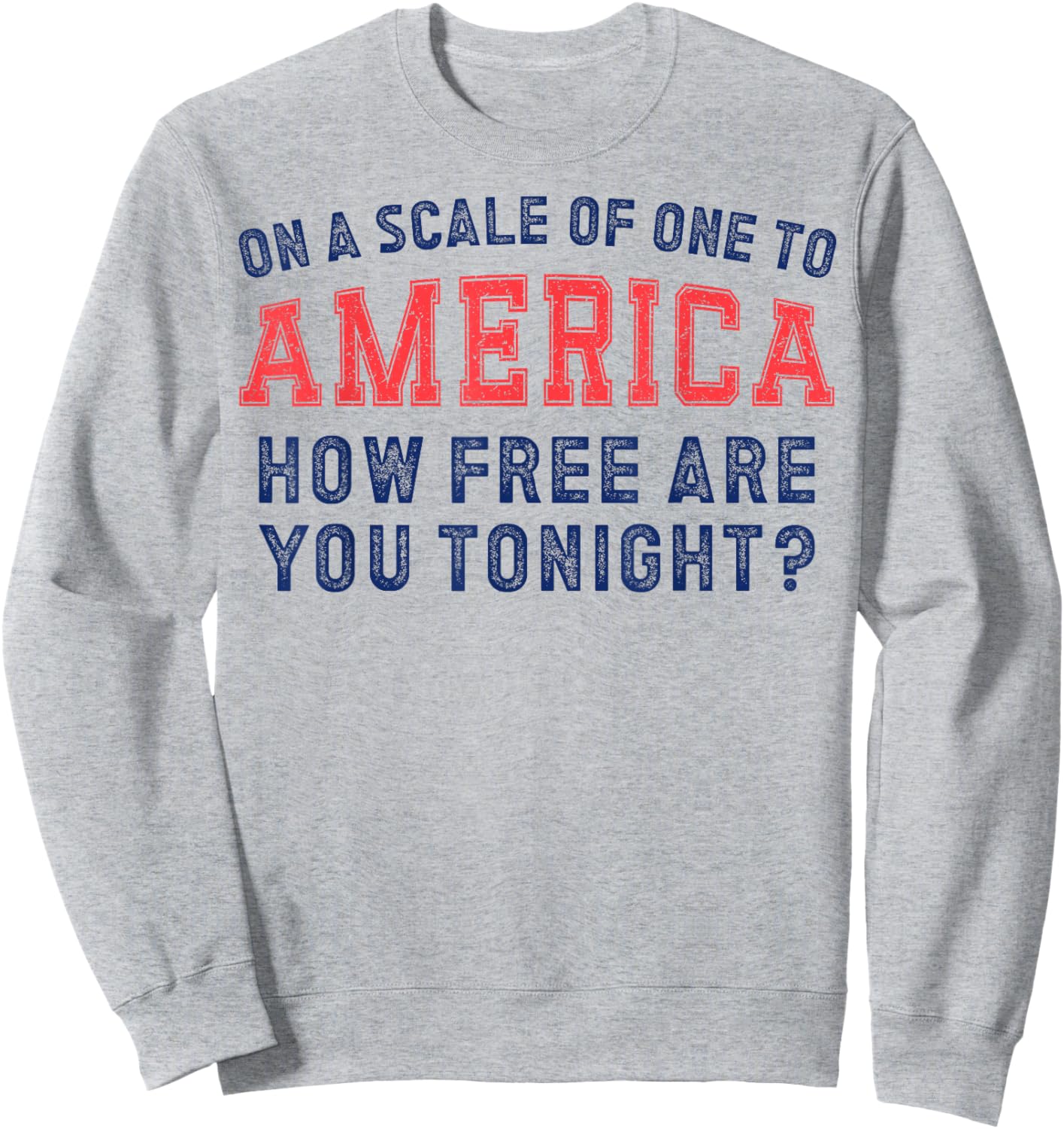 On a Scale of One To America How Free Are You Tonight Sweatshirt - Sweatshirt | Ash