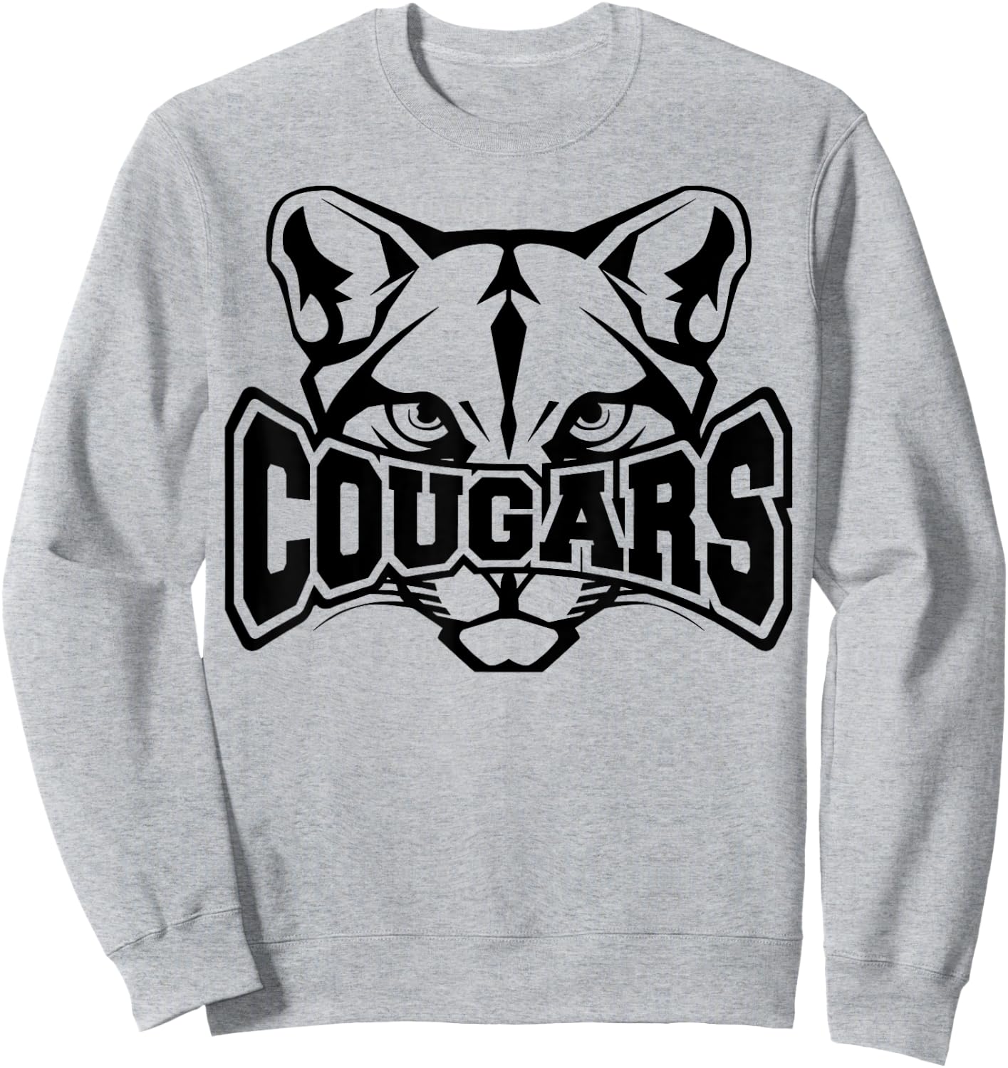 Cougars School Sports Fan Team Spirit Sweatshirt - Sweatshirt | Ash