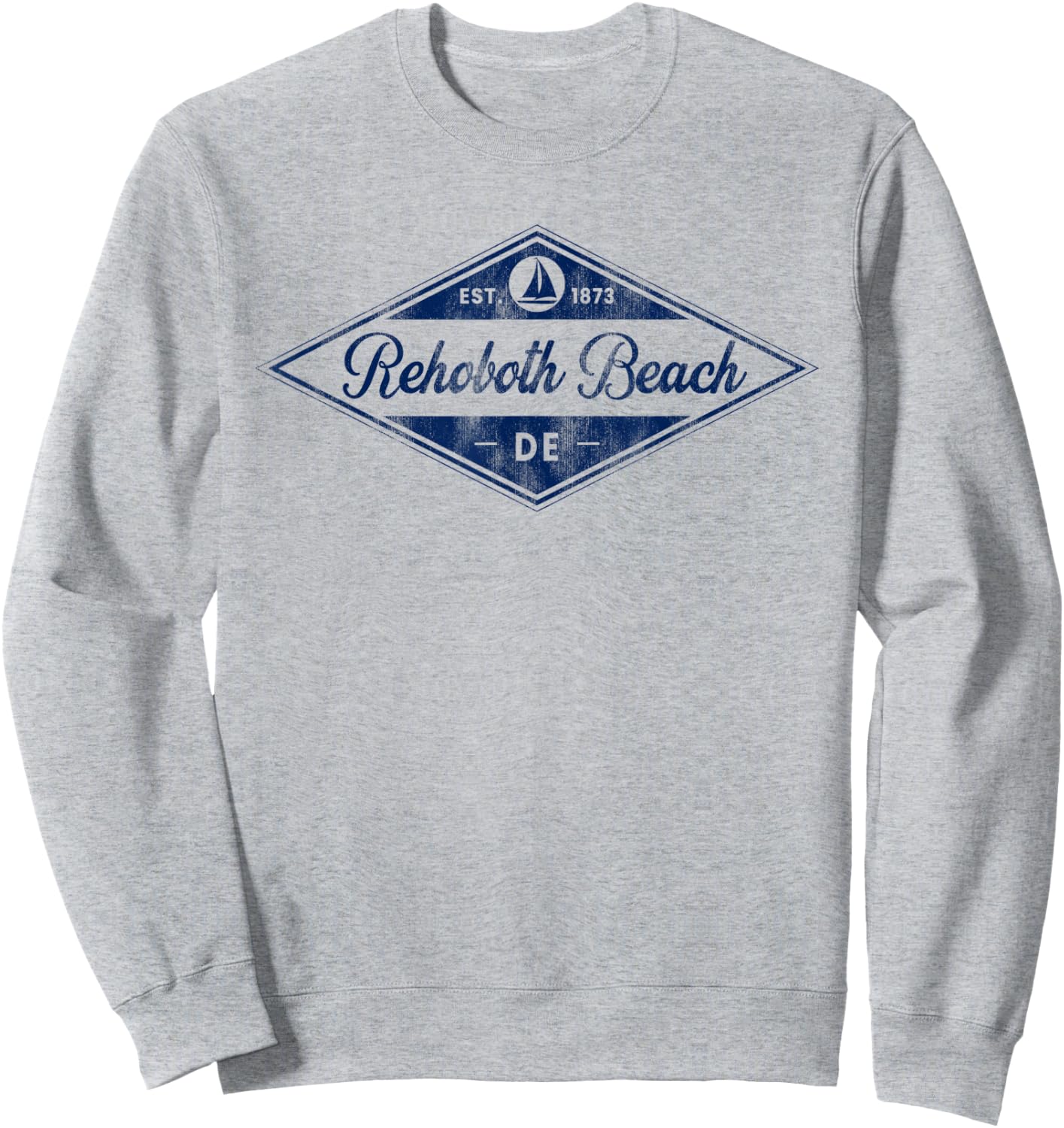 Vintage Rehoboth Beach, DE Boating Established 1873 Souvenir Sweatshirt - Sweatshirt | Ash