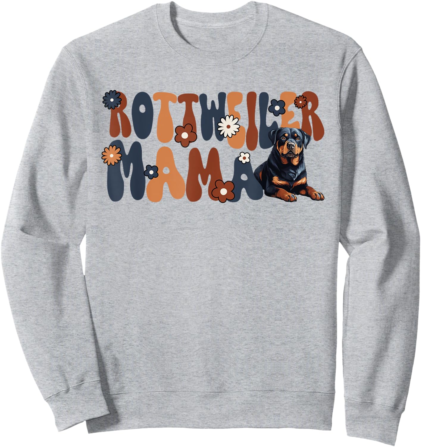 Rottweiler Groovy World's Best Rottweiler Mama Sweatshirt - Sweatshirt | Ash