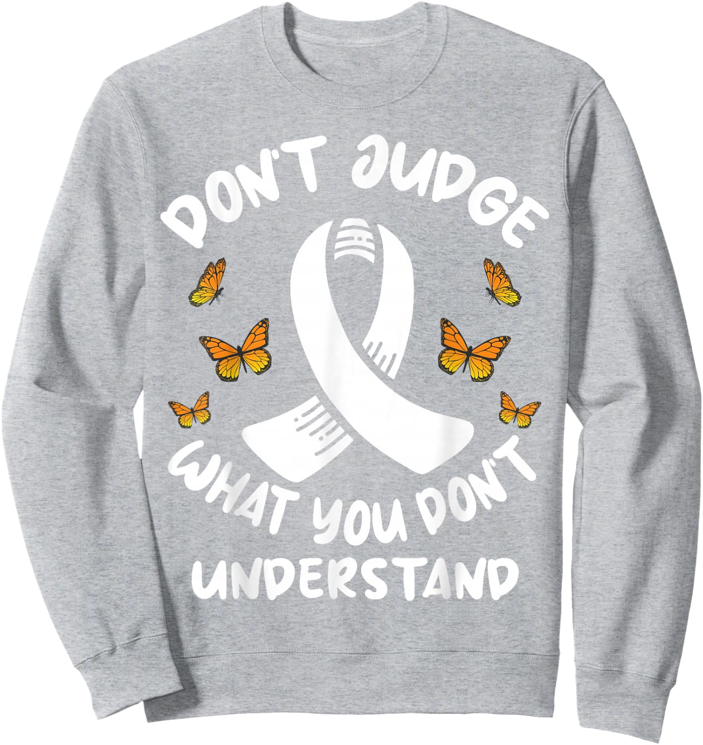 Multiple Sclerosis MS Butterfly Sweatshirt - Sweatshirt | Ash