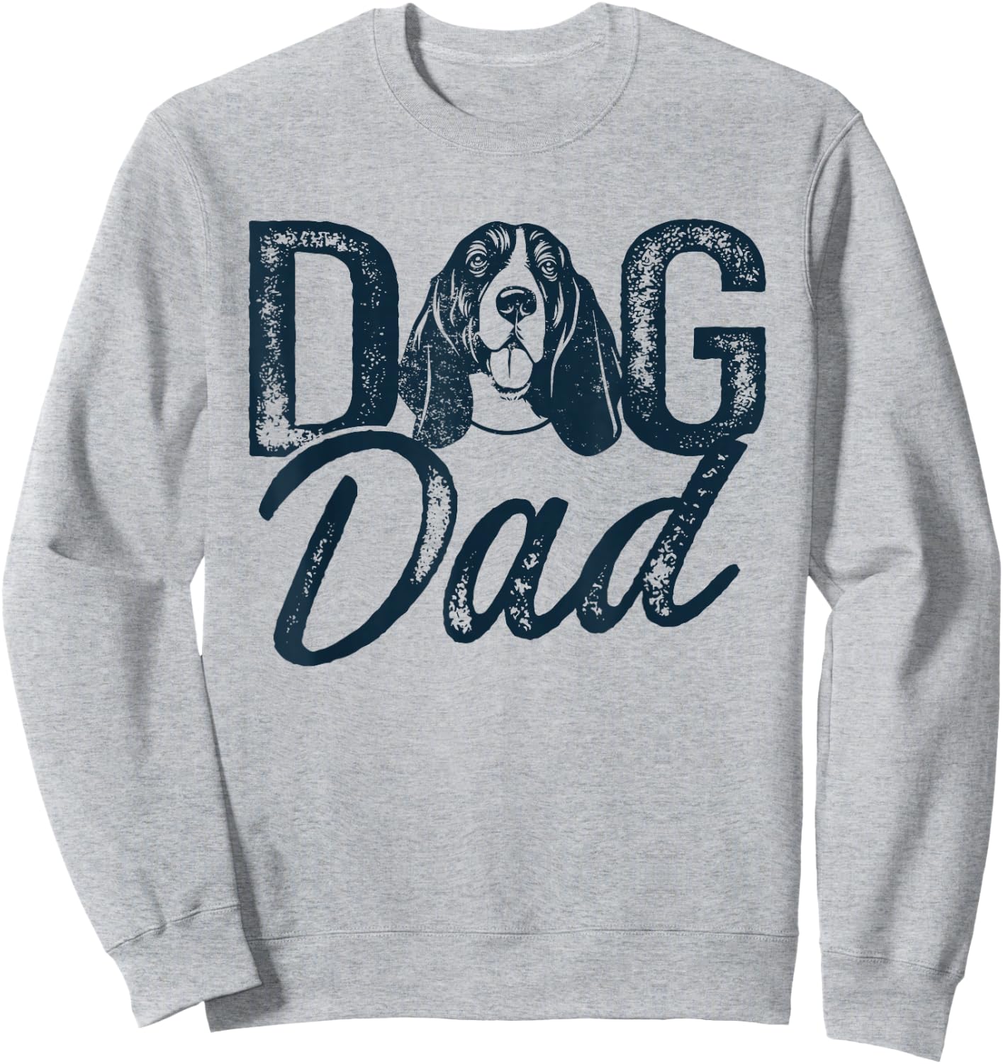 Basset Hound Dog Dad Sweatshirt - Sweatshirt | Ash