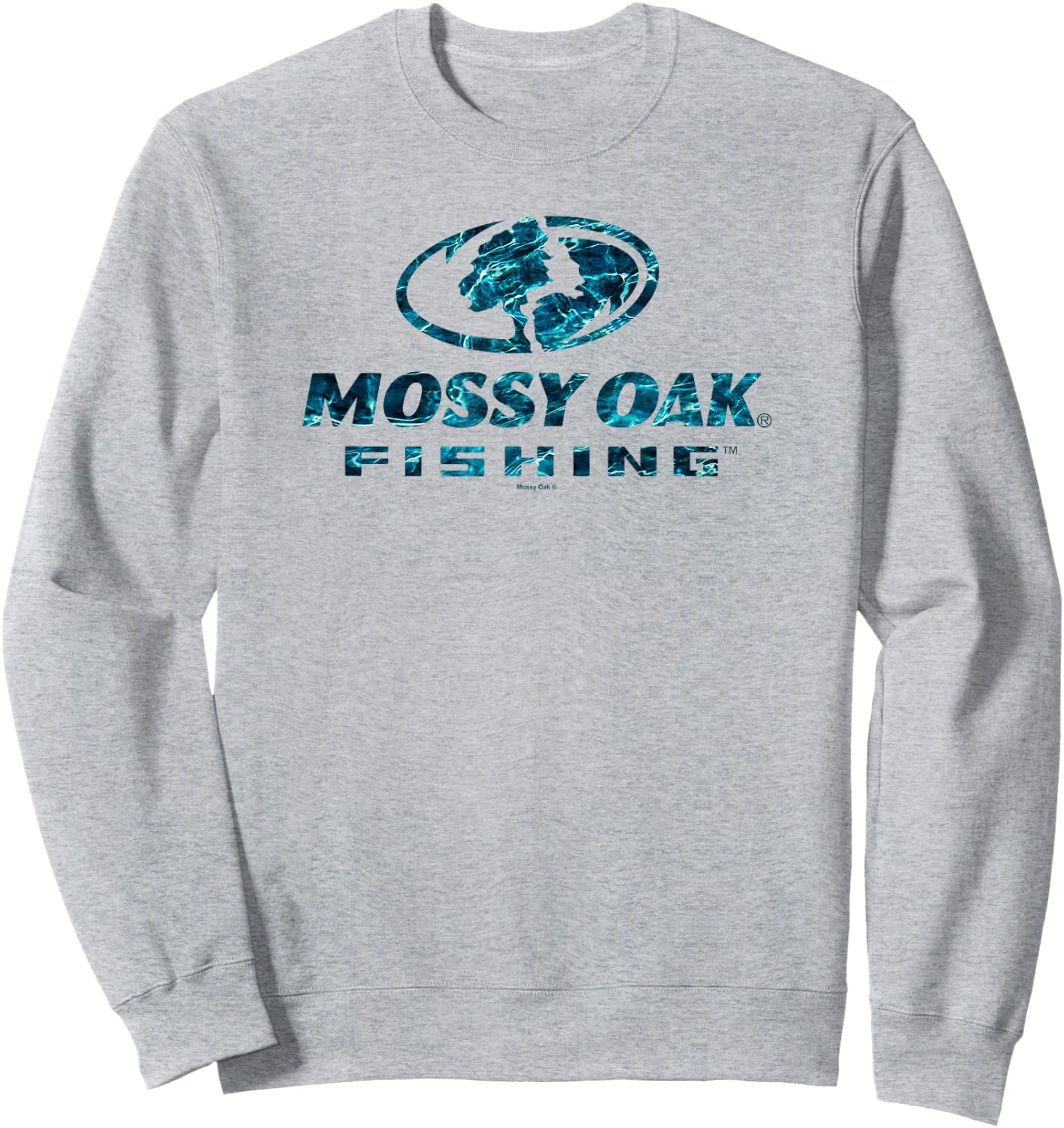 Mossy Oak Fishing Open Water Classic Blue Logo Sweatshirt - Sweatshirt | Ash