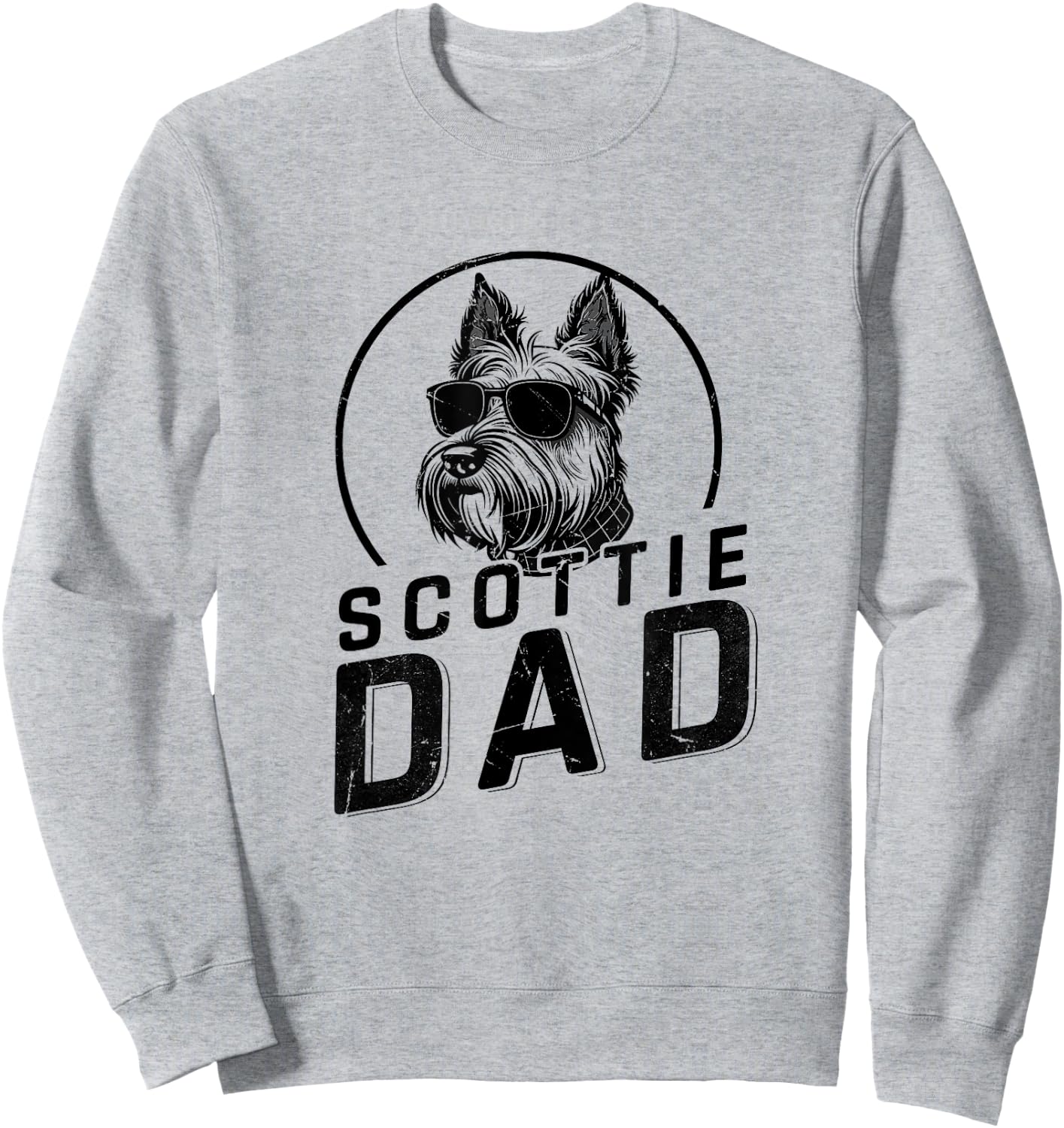 Scottie Dad Dog Owner Gifts Funny Dog Dad Christmas Sweatshirt - Sweatshirt | Ash