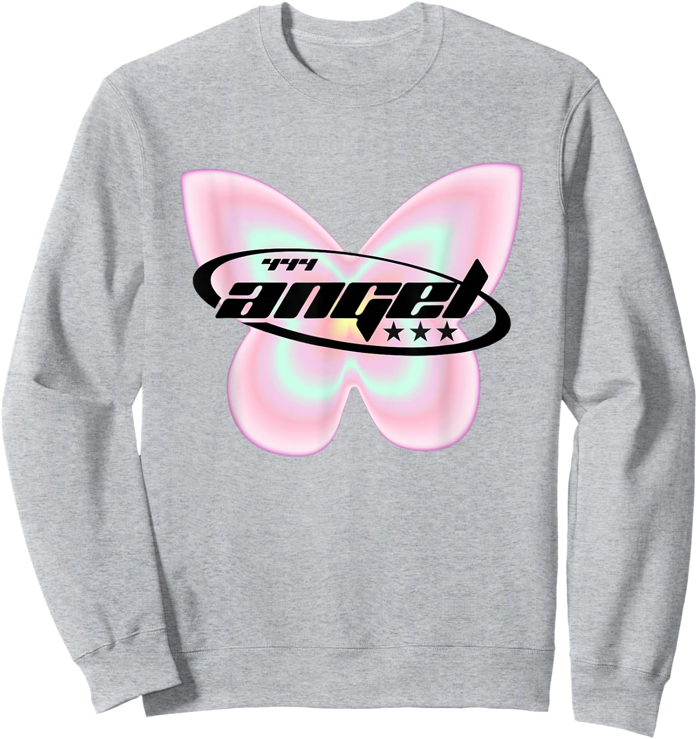 Y2K Girl 444 Angel Number Butterfly Fairy Aesthetic Sweatshirt - Sweatshirt | Ash