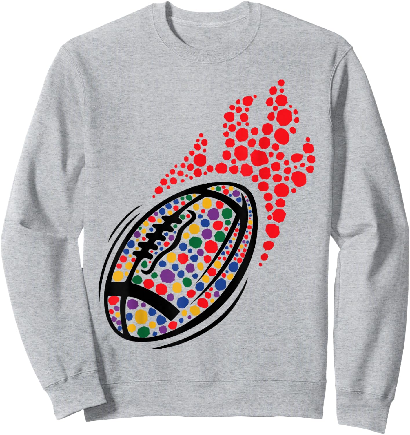 Football International Dot Day Men Boys Ball Sport Colorful Sweatshirt - Sweatshirt | Ash