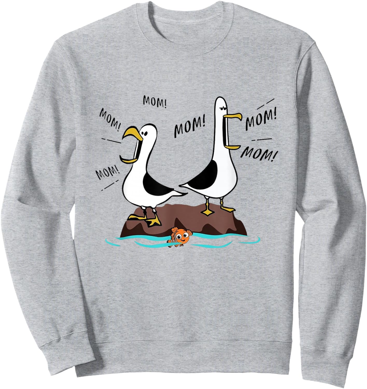 Mom Mom Mom Seagull Family Mother Sweatshirt - Sweatshirt | Ash