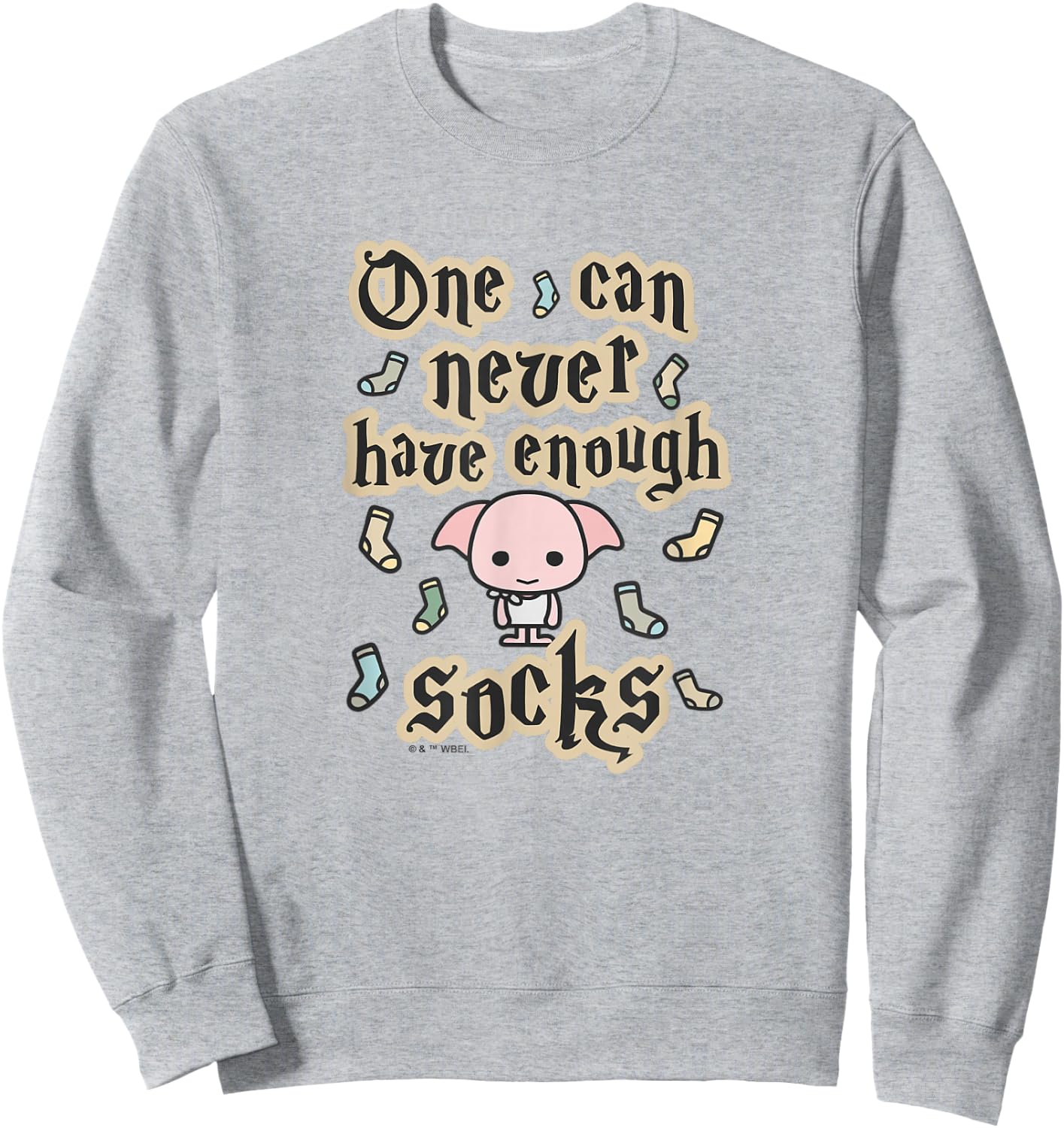 Harry Potter Cute Dobby One Can Never Have Enough Socks Sweatshirt - Sweatshirt | Ash