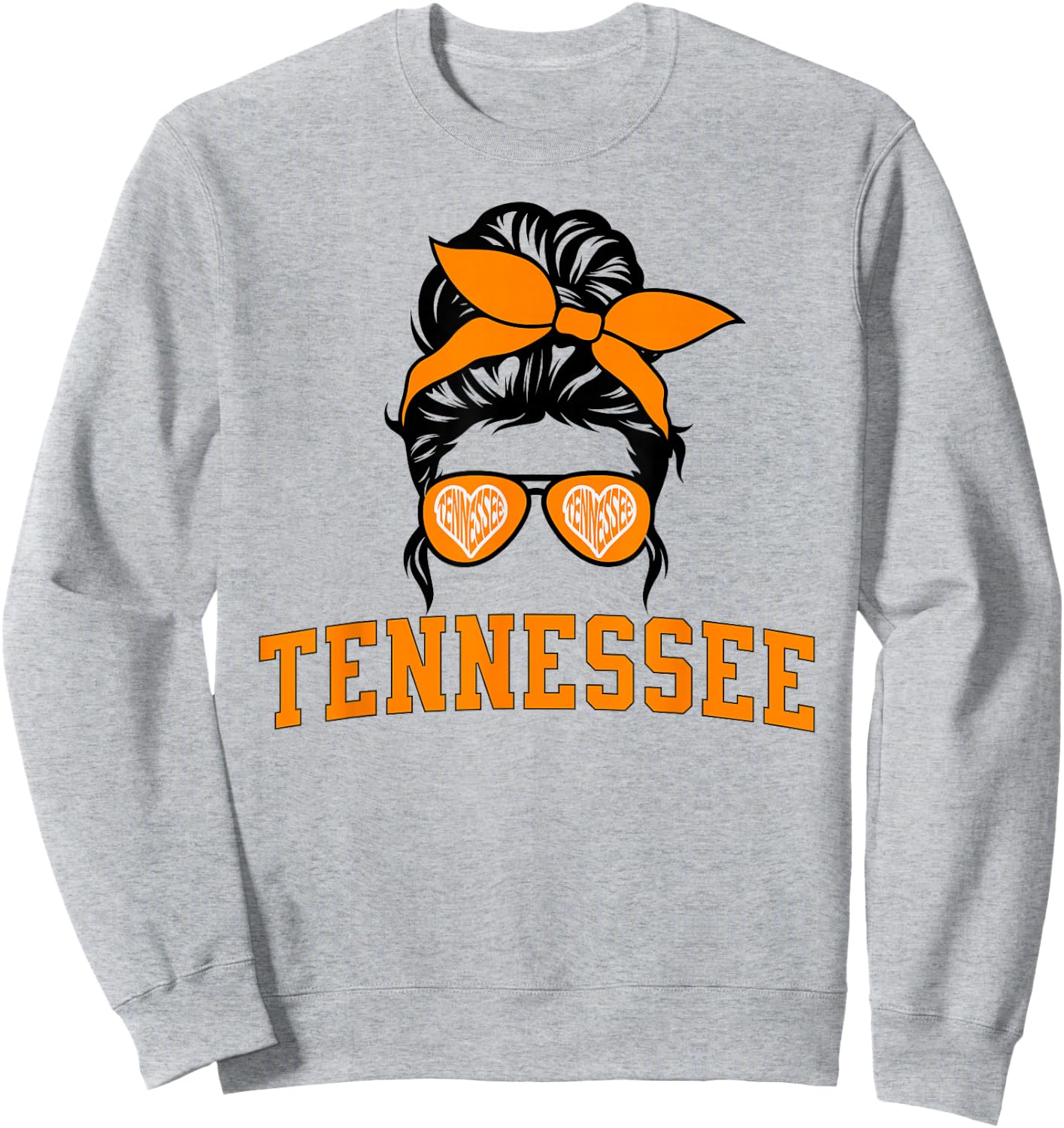Tennessee State Women's Kids TN Orange Fan Messy Bun Hair Sweatshirt - Sweatshirt | Ash