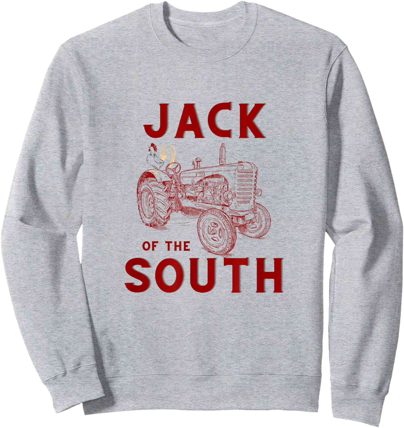 Jack of the South Chicken on Red Tractor Farm Life Sweatshirt - Sweatshirt | Ash