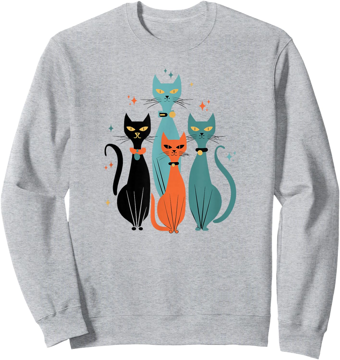 Retro Cats Midcentury Mid Century Age 50s 60s Space Sweatshirt - Sweatshirt | Ash