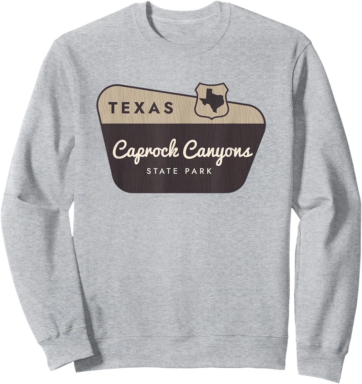 Caprock Canyons State Park Texas TX Welcome Sign Vacation Sweatshirt - Sweatshirt | Ash