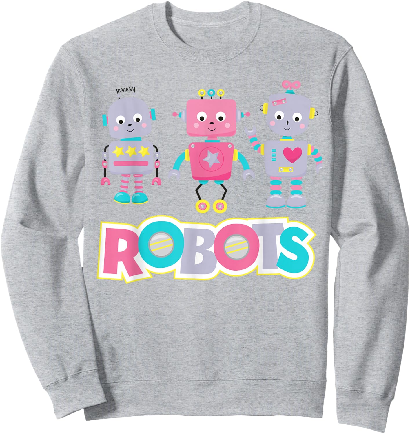 Cute Cartoon Shirt for Kids Girl T Shirt Robot Sweatshirt - Sweatshirt | Ash