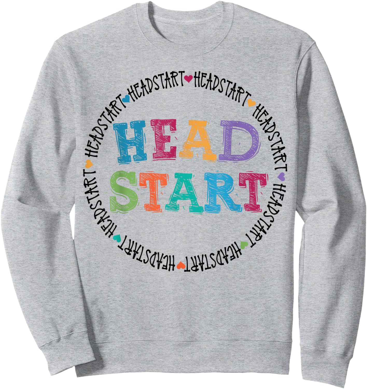 Headstart Teacher Squad Vintage Design Last Back to School Sweatshirt - Sweatshirt | Ash