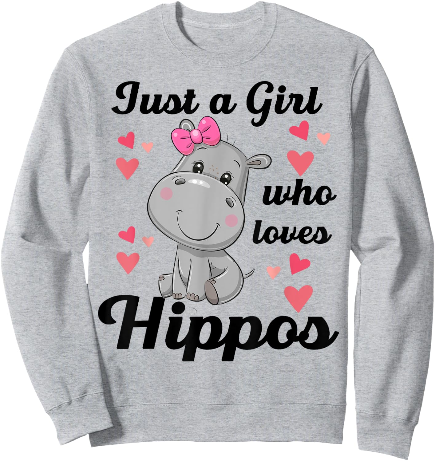 Cute Hippo-Shirt Just A Girl Who Loves Hippo Kids Toddler Sweatshirt - Sweatshirt | Ash
