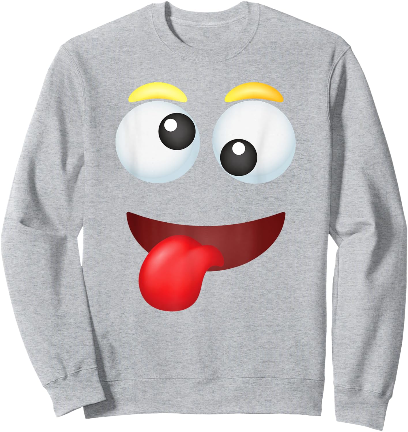 Funny Group Costume Halloween Team Outfit Crazy Emoticon Sweatshirt - Sweatshirt | Ash