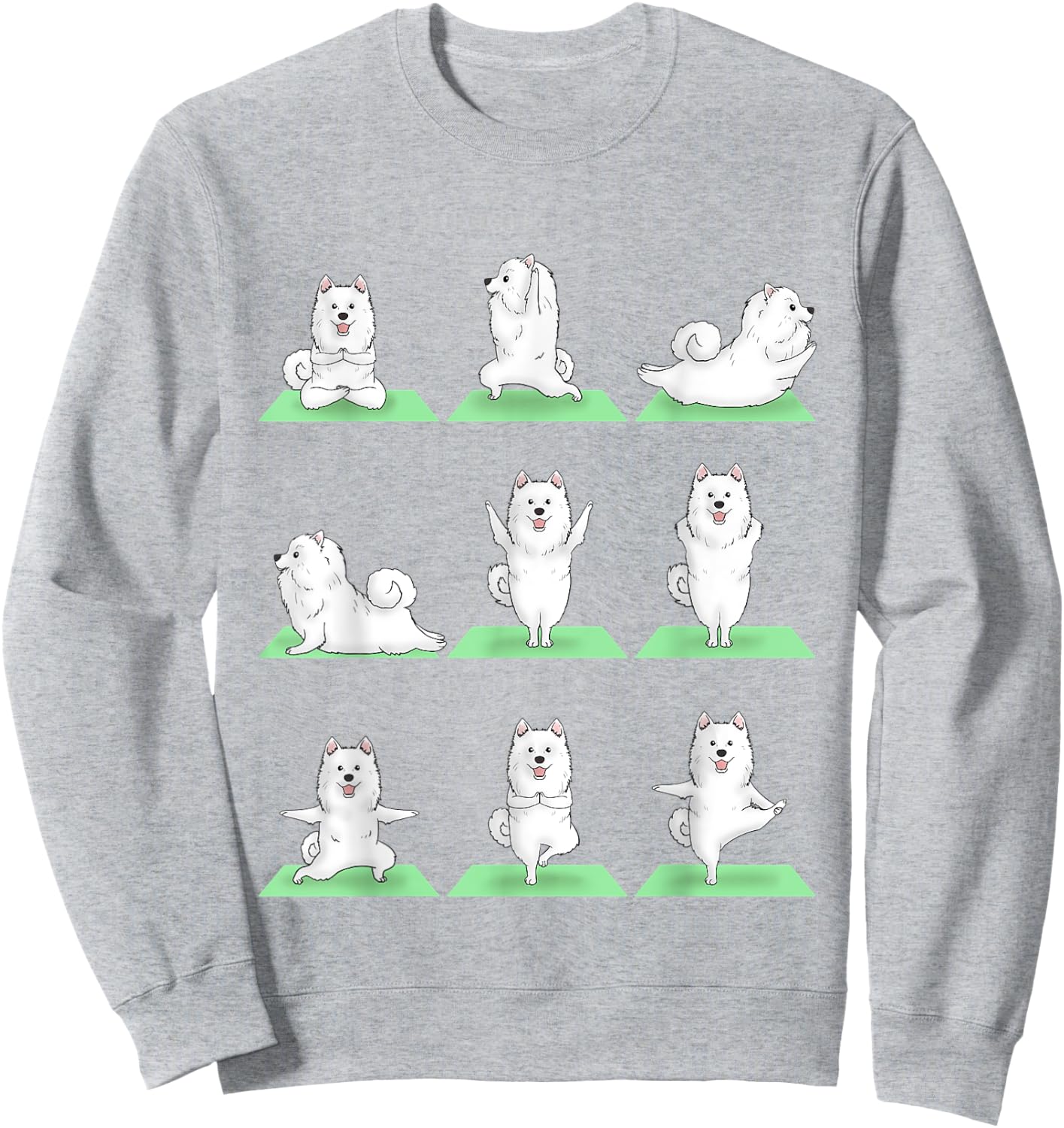 Samoyed Dog Yoga Pose Zen Workout Exercise Yogi Cute Funny Sweatshirt - Sweatshirt | Ash