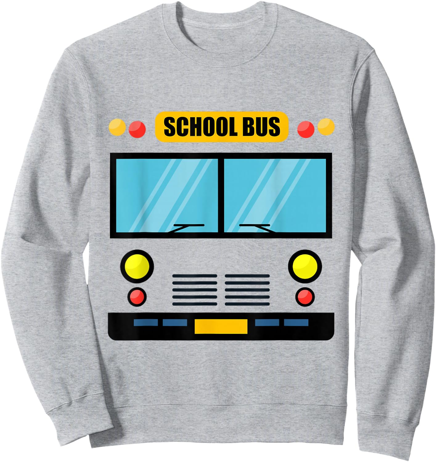 School Bus Costume Cool Easy Vehicle Halloween Sweatshirt - Sweatshirt | Ash