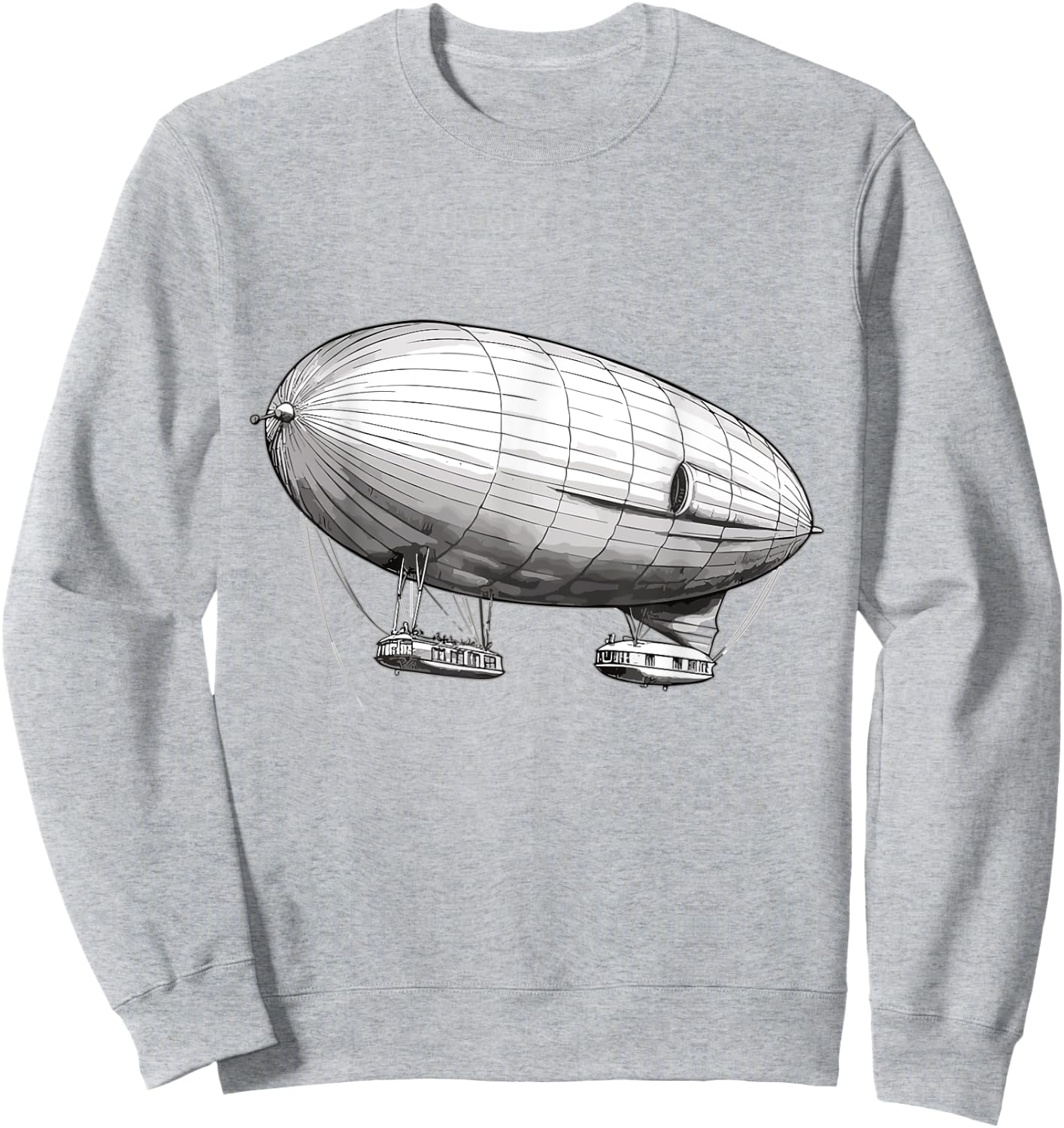 Retro Zeppelin 70s 80s Dirigible Airship Zepelin Zepplin Sweatshirt - Sweatshirt | Ash