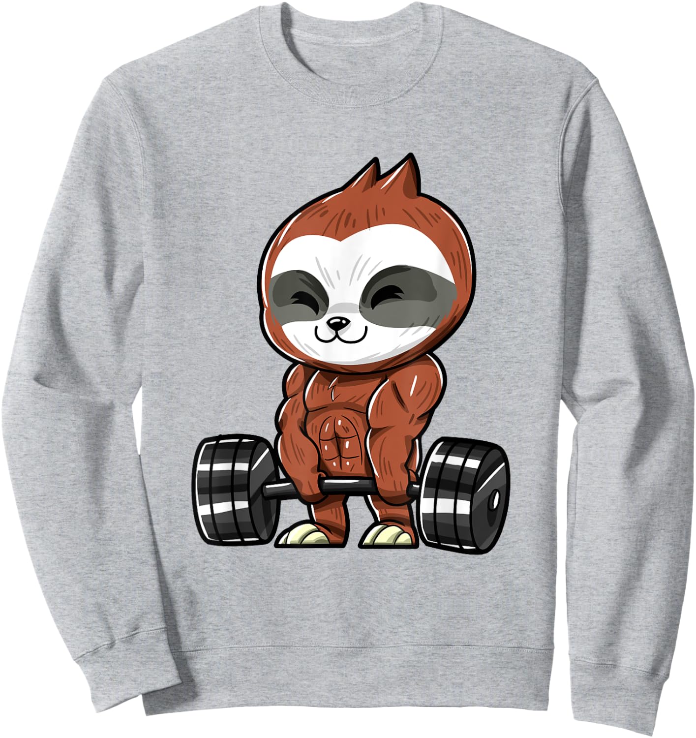 Funny Workout Gym Sloth Fitness Bodybuilding Sweatshirt - Sweatshirt | Ash